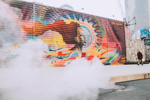 Colorful mural on a city wall