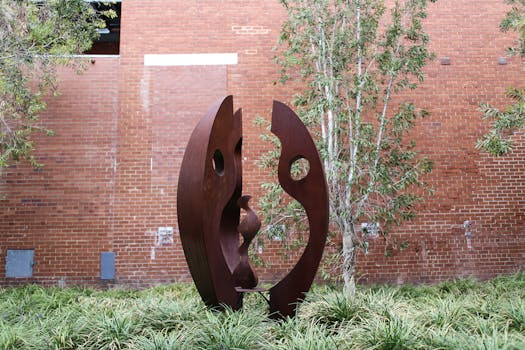 Interactive art installation in a city park