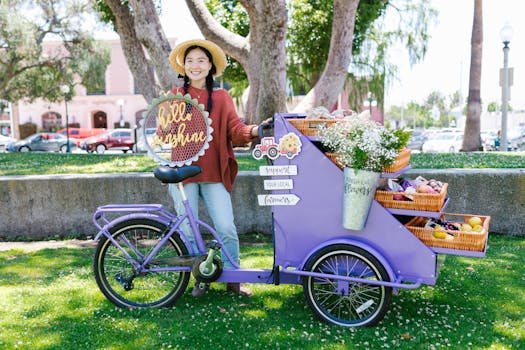 An urban community garden filled with flowers and vegetables