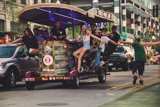 people enjoying a city festival