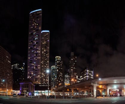 view of a bustling city street