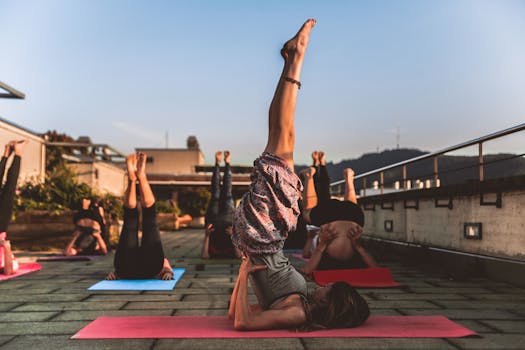 yoga class in a tranquil setting