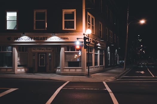 a peaceful corner in an urban setting