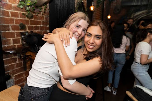 young professionals laughing while attending an urban event