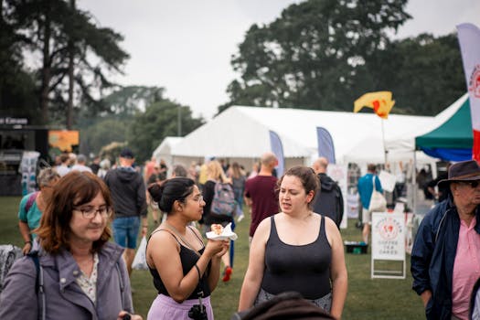 community gathering in a local park