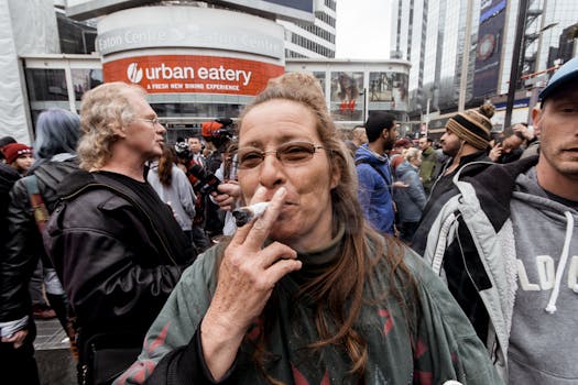 community gathering in a public space