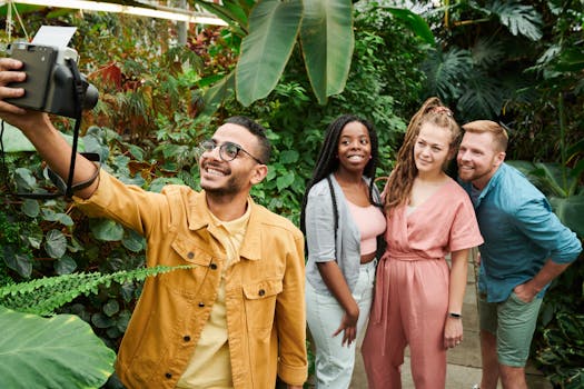 community garden with people tending plants