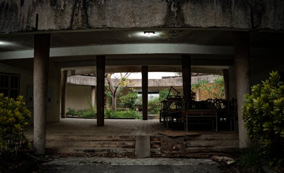 peaceful urban space with greenery