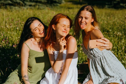 Friends enjoying a picnic in a city park