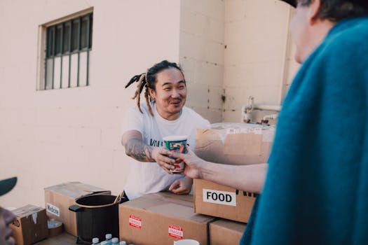 people volunteering at a community event