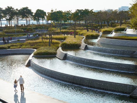 A peaceful park path perfect for walking or cycling