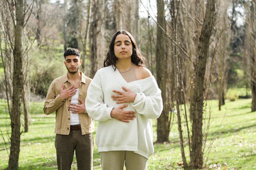 meditating in the park