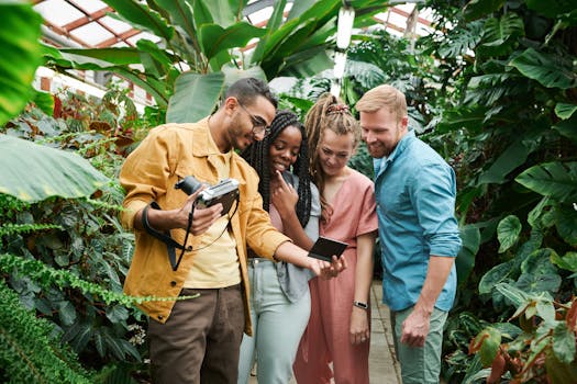 a vibrant community garden filled with diverse plants