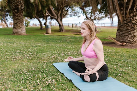 mindfulness practice in a quiet park