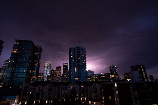 urban apartment at night