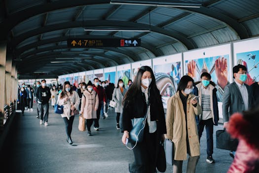 Crowded subway station